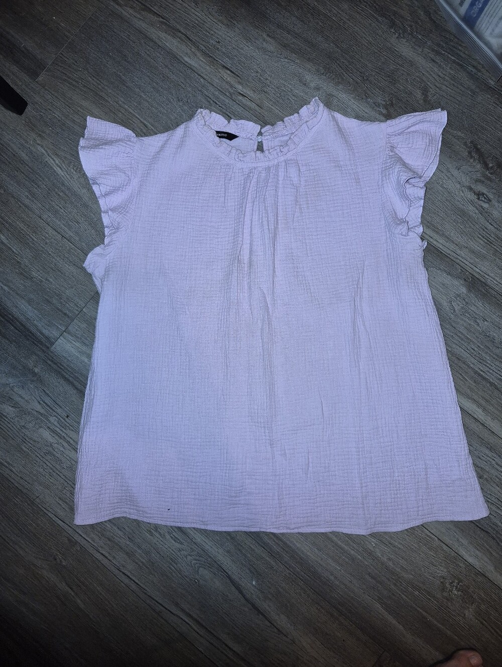 Light Pink/Lavender Ruffle Sleeve Women's Top 2XL
